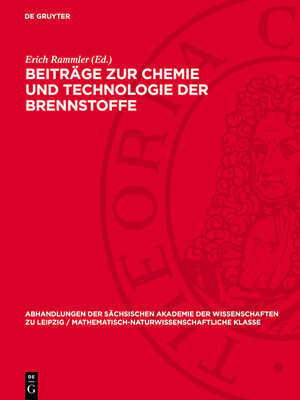 cover image of Beiträge zur Chemie und Technologie der Brennstoffe